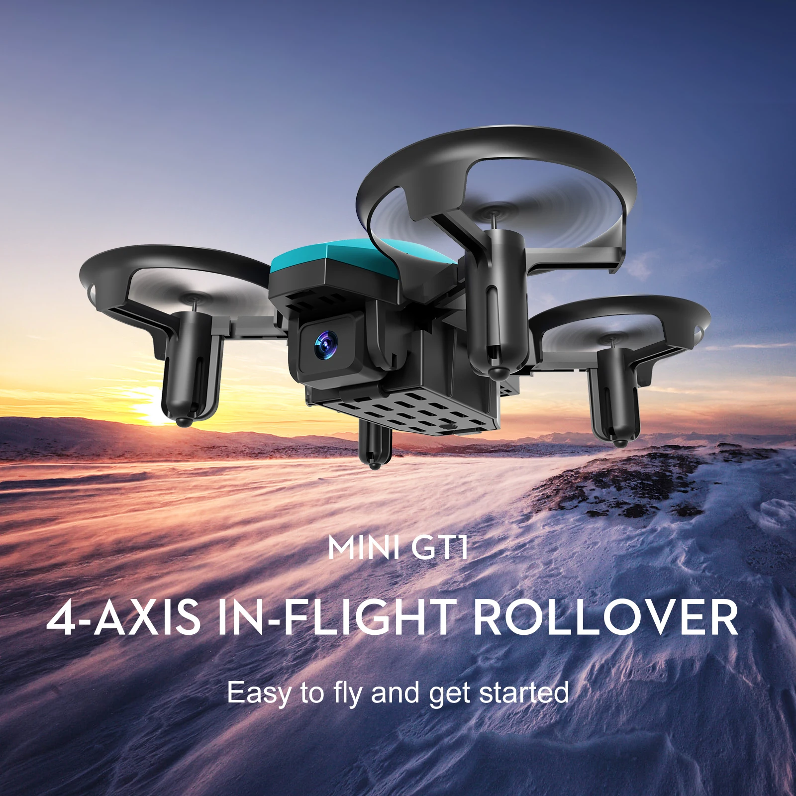 GT1 Mini Dron rodante 360° – Cuadricóptero portátil radiocontrol - imagen 2