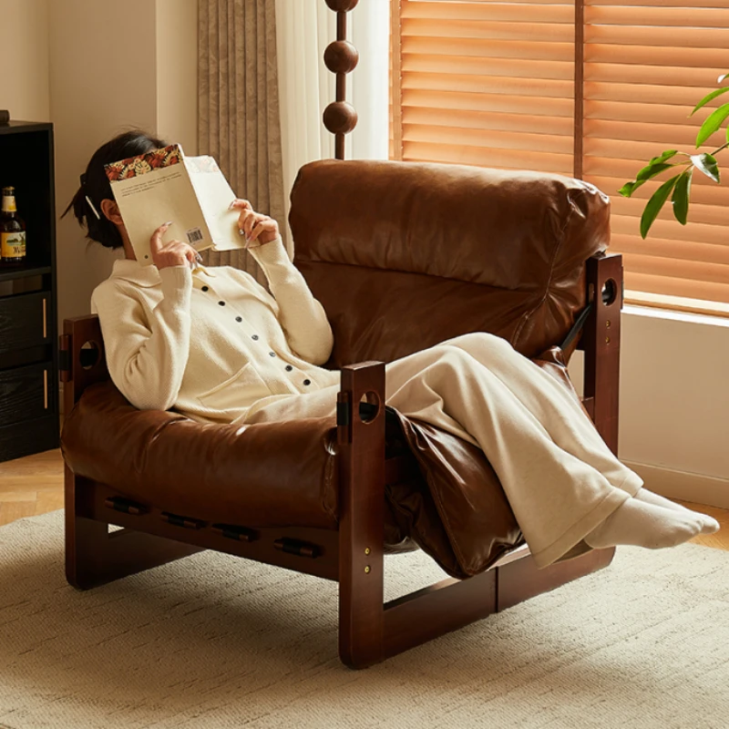 Chinese antique Single sofa chair retro Luxury casual balcony lazy sofa living room chair cadeiras salas de jantar recliner