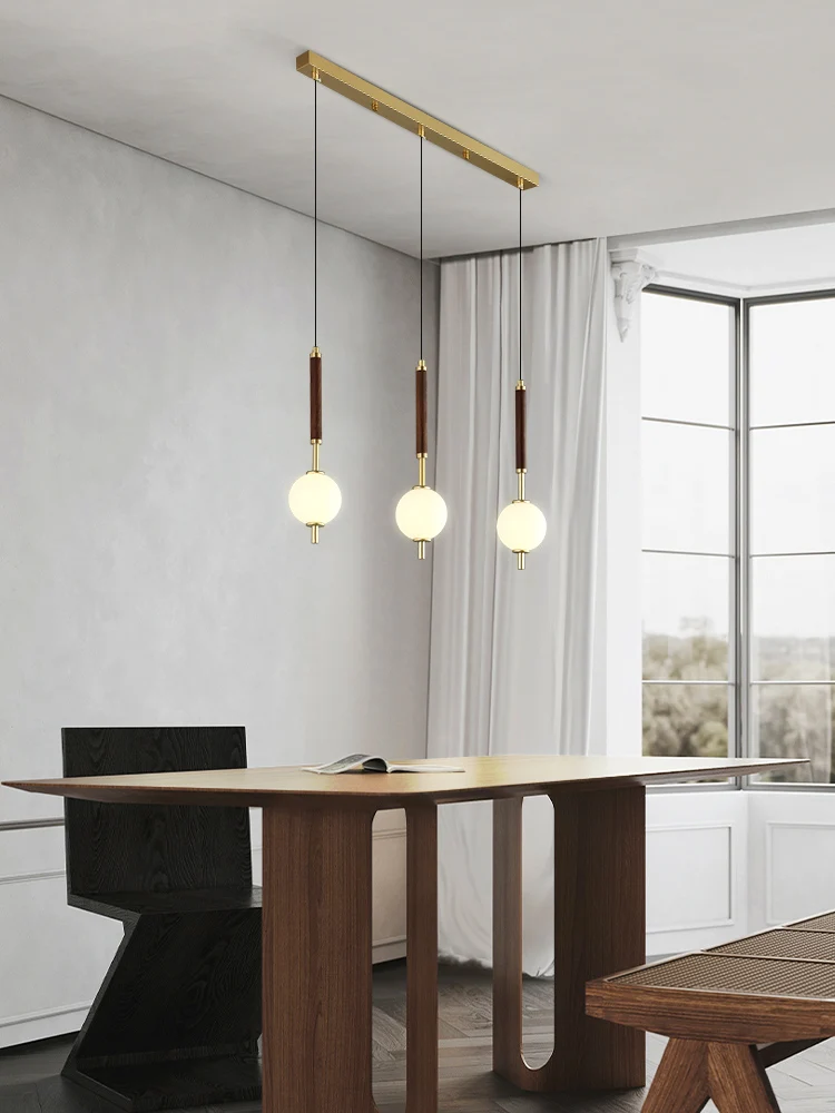 Novelty dining room lamp bowling glass ball Pendant Lights Modern Walnut staircase chandelier Luxury Restaurant led lighting