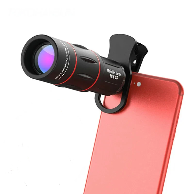 TOKOHANSUN 4 in 1 tripod 18X Zoom Telescope Fisheye Wide Angel Macro Lens Kit For All smartphone For iPhone Samsung Redmi Huawei