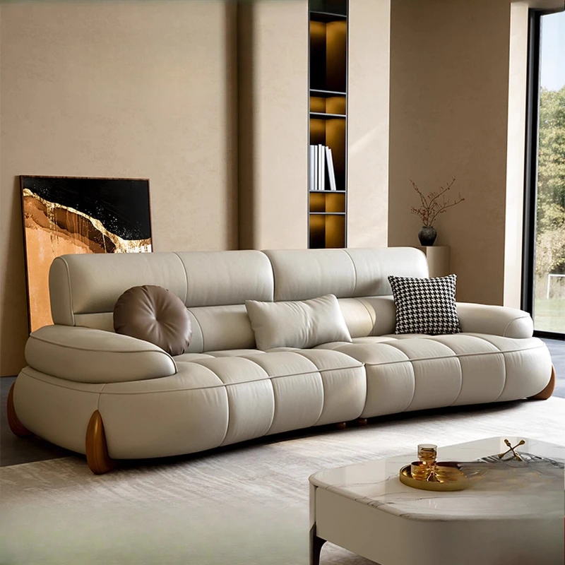 

Classic White Living Room Sofas Minimalist Sleeping Modern Leather Sofa Lounge Luxury Soft Couch Wohnzimmer Furniture For Home