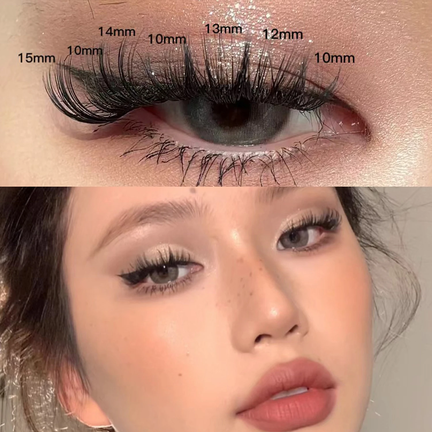 لتقوم بها بنفسك كاذبة لاش تمديد عدة مجموعات الفردية الرموش ملحقات عدة 8-16 مللي متر رقيق Wispy حجم الطبيعية مانغا جلدة ماكياج #2