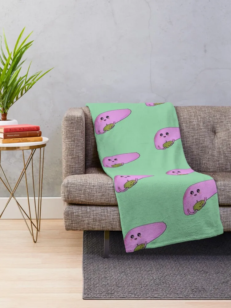 Cute liver and gallbladder Throw Blanket Thin Sofas Nap Blankets