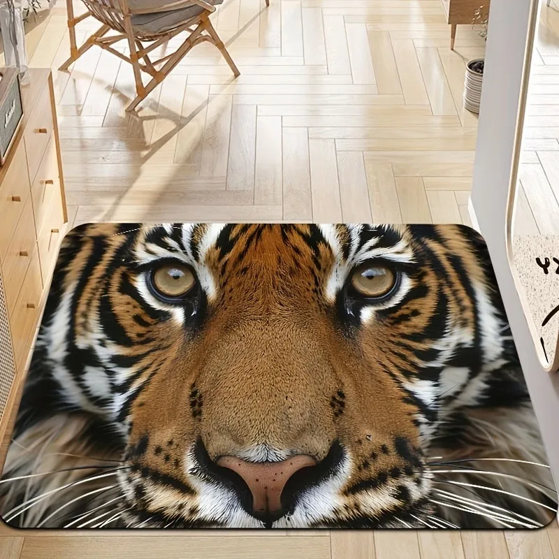 

1PC Tiger Pattern Door Mats Kitchen Rugs Non-Slip Pop arts design Living room Rugs Bath Mat Carpet for Home Sink Laundry Decor