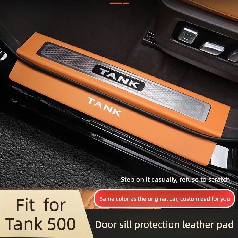 For GMW TANK 500 2023 2026 Leather Threshold Strip Door Welcome Pedal Protection Mat Car Interior Modify Accessories