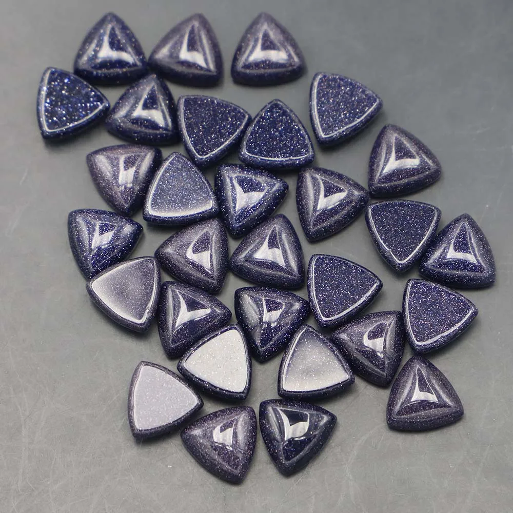 

10x10mm Natural Stone Triangle Cabochon Setting Bead Blue Sands for Jewelry&Clothes Accessories Wholesale 50pcs Free Shipping