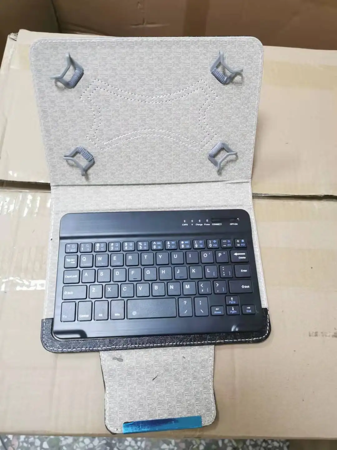 USB Trending portátil 7 "mini teclado inalámbrico Funda de cuero para tableta soporte Pc cubierta de teclado para juegos