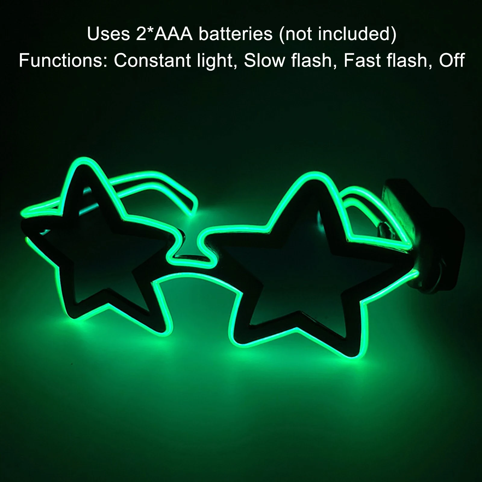 Coole leuchtende bunte LED-Leuchten-Stern-Brille, neonfarbenes leuchtendes Licht, blinkende Party-Brille, Bar-Konzert-Requisiten, fluoreszierende Versorgung