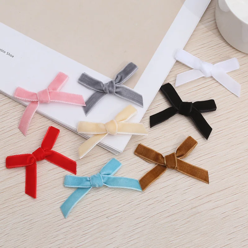 20 Stück/Lot 40x45mm Samtband-Schleifen Bunte Handgemachte Schleifen für DIY-Nähprojekte Hochzeitsdekoration Haarnadel Kleidungszubehör – Detail 4