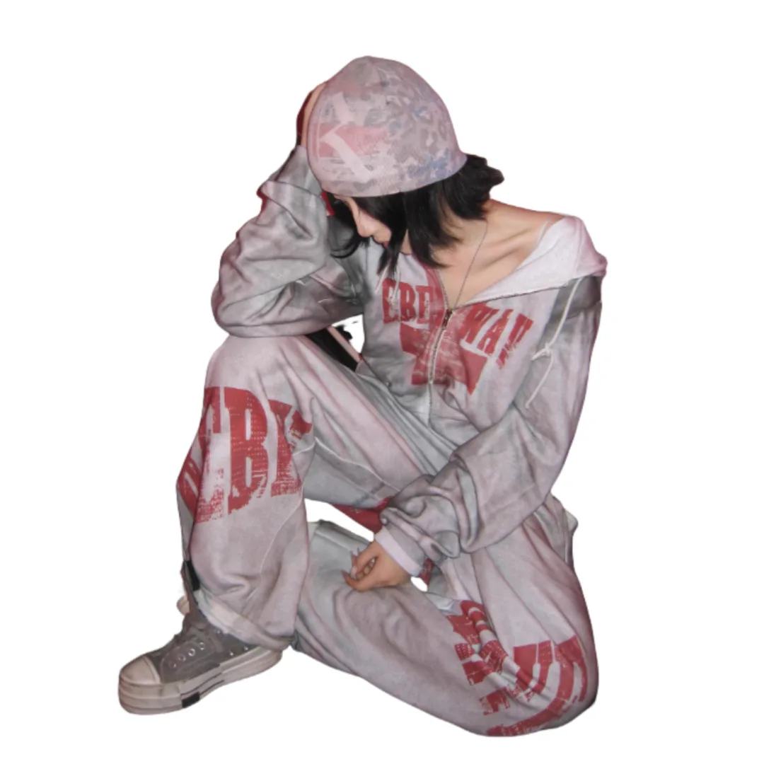 Women's Crop Top Hoodies 2025 Autumn Winter Women Cardigan New Subculture Short Hoodie Jacket Print Vintage Washed Top