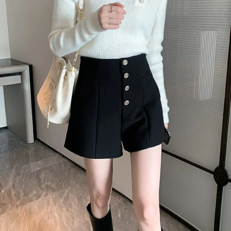 Hohe Taille, A-Linie, weites Bein, Anzugshorts, Damen, Frühling 2026, schlankmachend, modische Stiefelhose, Oberbekleidung, lange Beinverlängerung, TT951