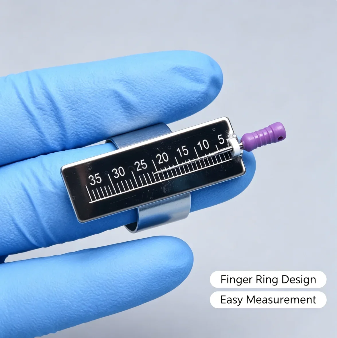 Dental Ruler Stainless Steel Dental Measuring Ruler Root Canal Length Measuring Ruler Finger Ring Measuring Dental Accessories