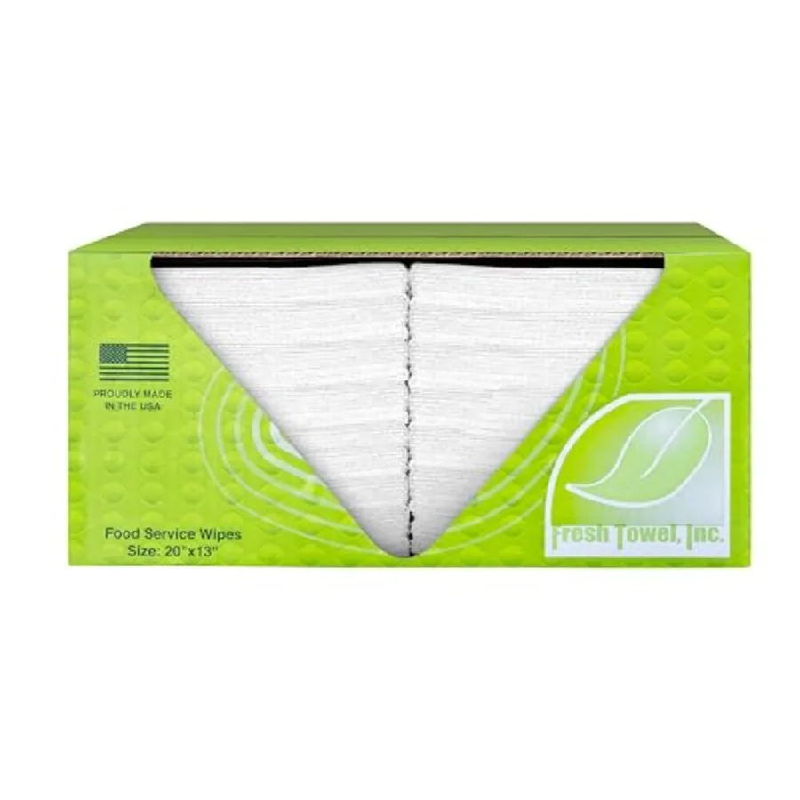 

Fresh Towel Foodservice Reusable Paper Towels - 1/4 Fold 13 x 20 Inch - 1 Case of 150 All Purpose Cleaning Towels
