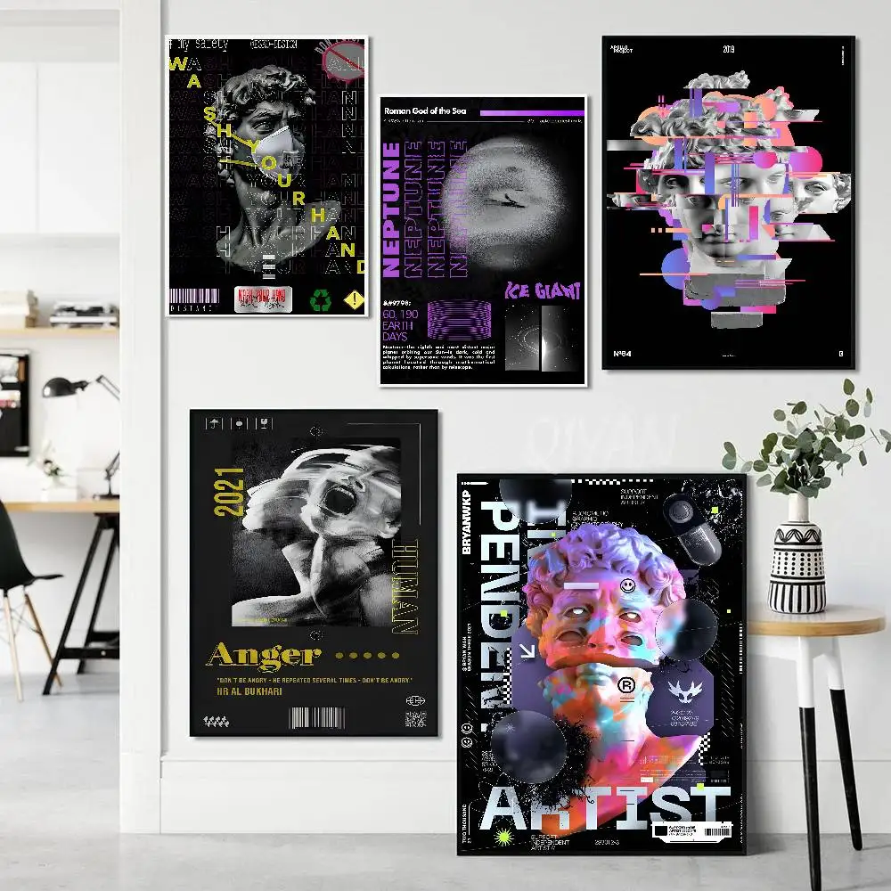 Psychedelic Acid Graphic Art Poster Waterproof Wall Art Sticker For Bar Living Room Vintage Room Decor High Quality Print Gift
