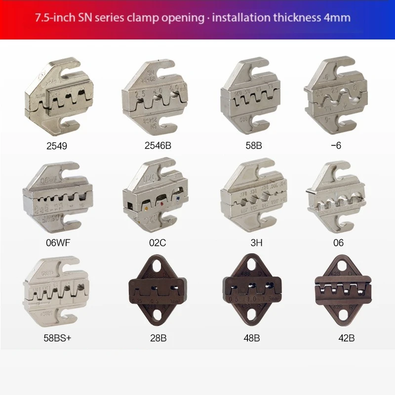 SN Series Ratcheting Crimping Pliers Jaws for Spring Terminals Solar Connectors Insulated/Coaxial Wire Electrical Pliers Tools