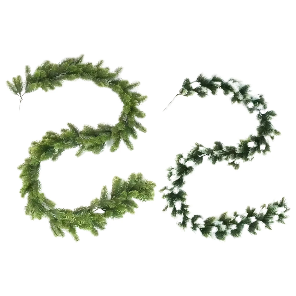 190CM Artificial Plants Christmas Garland Wreath Xmas Home Party Wedding Decoration Pine Tree Rattan Hanging Ornament