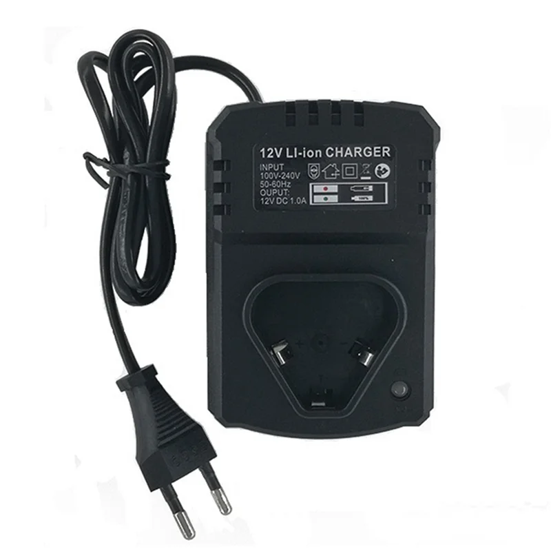 Carregador de bateria de lítio 12v, carregador de bateria de íon-lítio 110-240v para furadeira de lítio/chave elétrica plugue ue