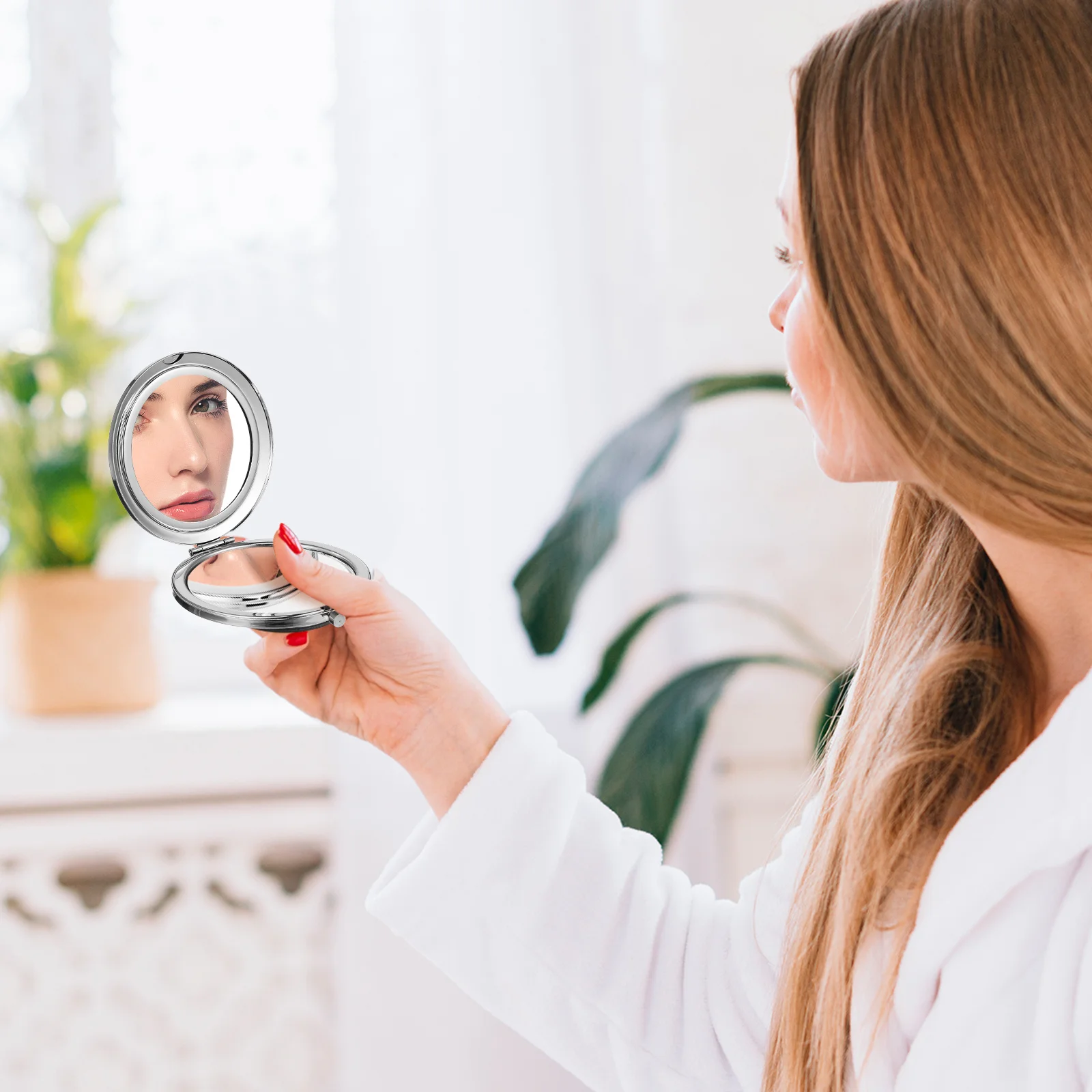 Mini Ronde Compacte Make-upspiegel Dubbelzijdig Kleine Zakspiegel Reizen Draagbare Mini Make-up Tool voor Vrouwen