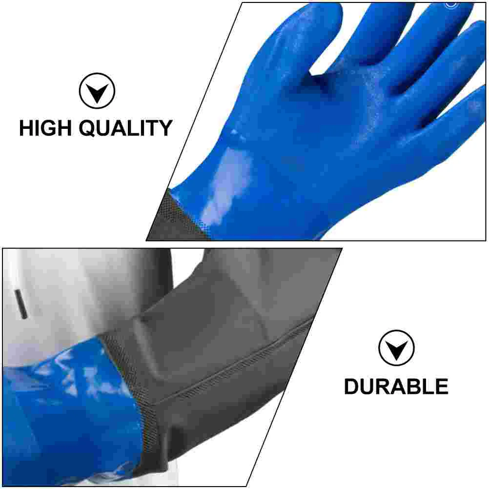 Gloves Tank Aquarium Rubber Glove Cleaning Waterproof Water Work Latex Sleeve Lengthened Resistant Heat Coated Duty Heavy Pond