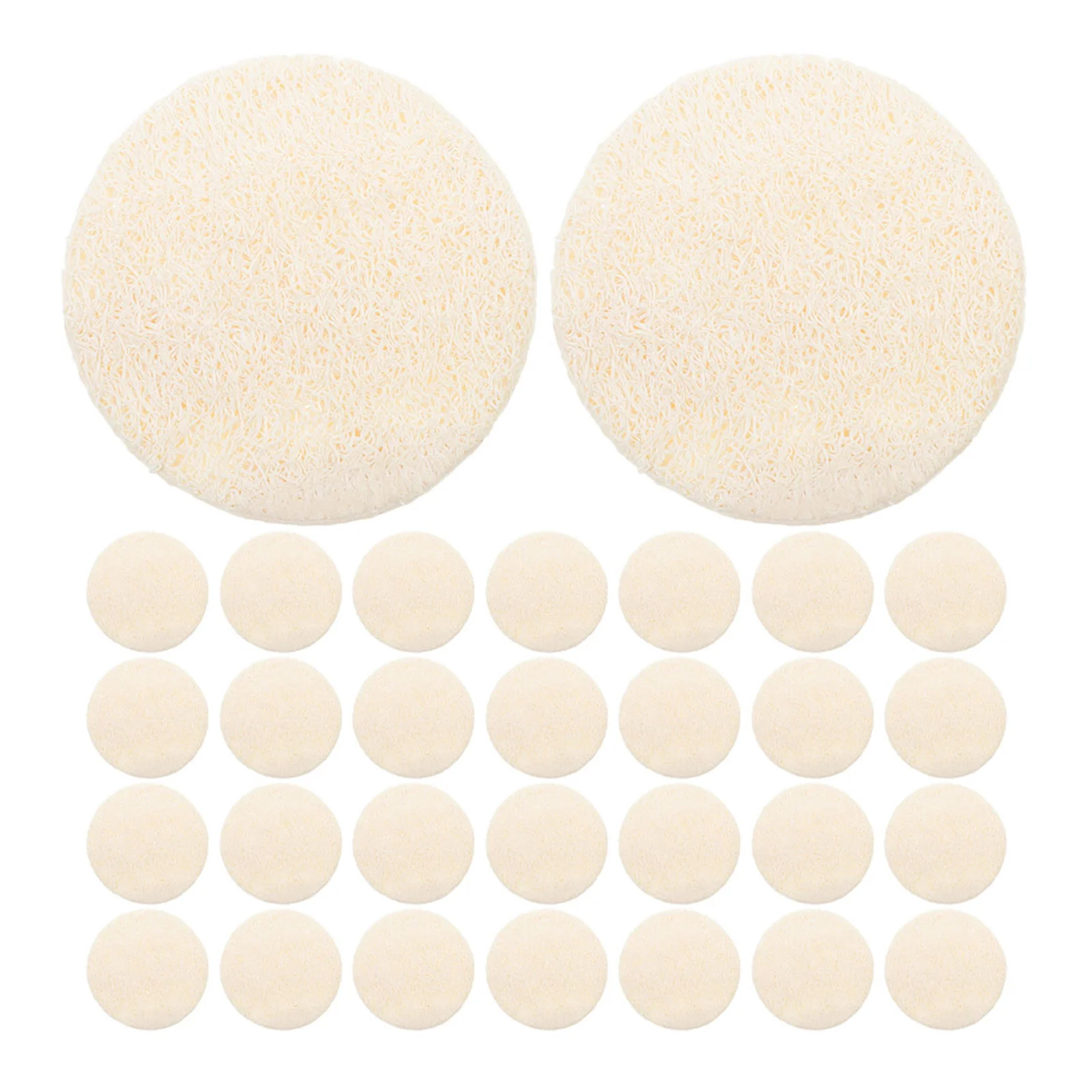 50Pcs Facial Exfoliating Loofah Pads 2.2x2.2 Inch Soft Sensitive Skin Scrubber Natural Makeup Remover Reusable Bath Shower Pad