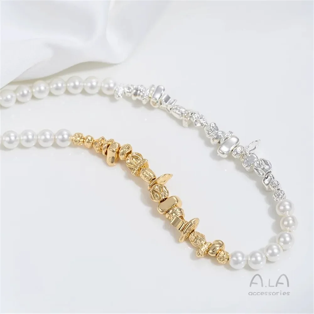 Z418 14K Gold-plated Irregular Stone Beads Irregular-shaped Spacers, Wool Loops, Pineapple Knot Spacers, Diy Jewelry Accessories