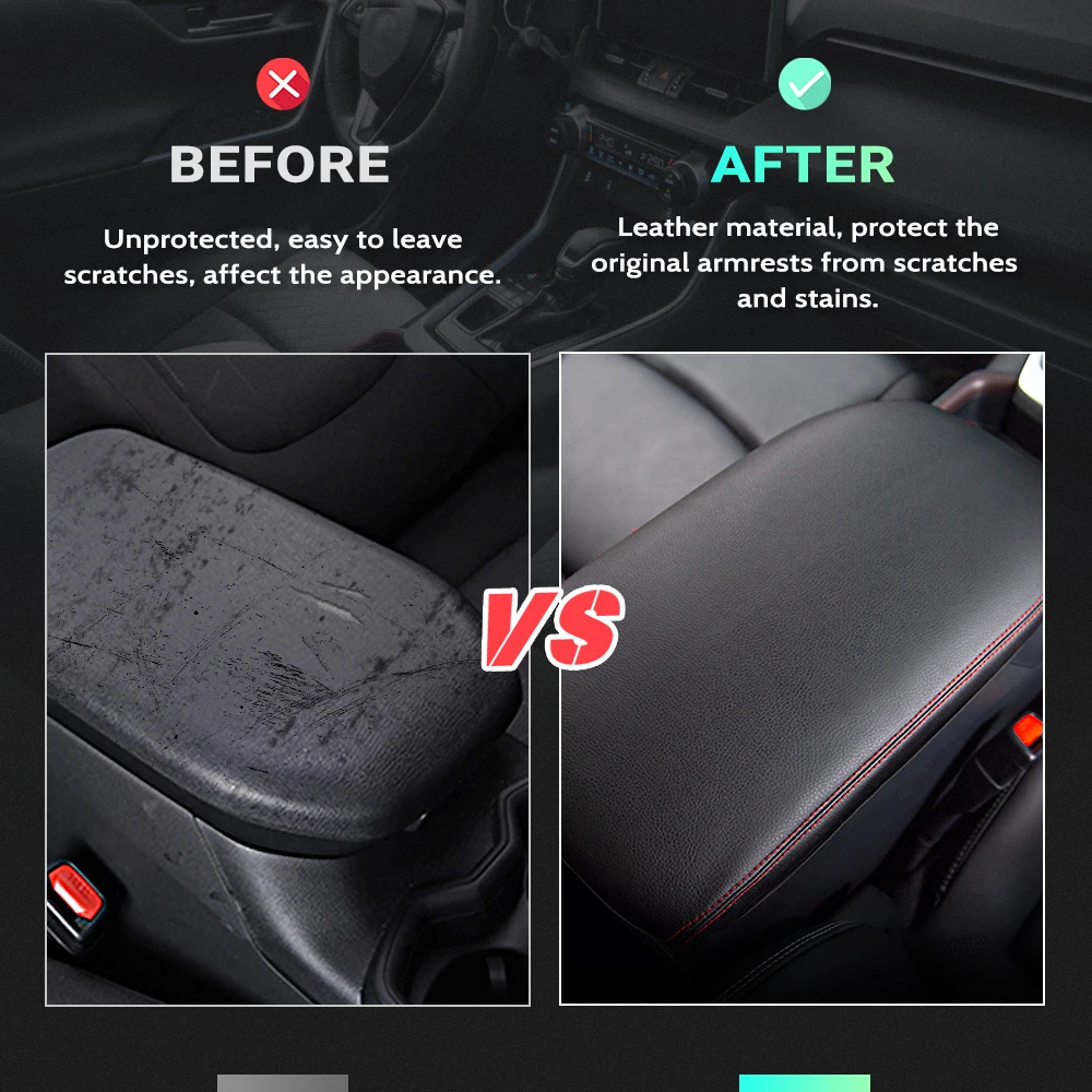 For Toyota RAV4 2019 2020 2021 2022 2023 Central Control Armrest Box Protective Cover Handrail Cover Car Interior Accessories