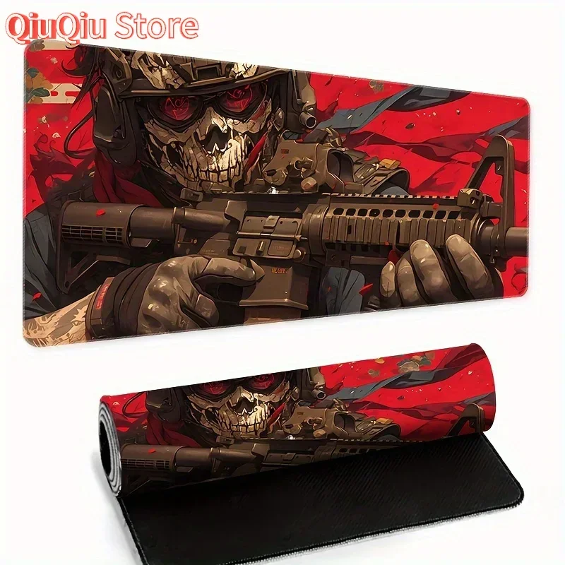 

Skull Warrior Gaming Mouse Pad Rubber Large Anti-Slip Desk Mat for Home Office Durable Stitched Edges E-Sports Desktop Accessory