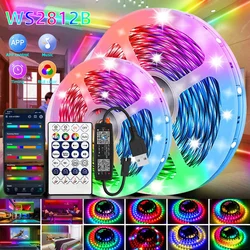 USB 5V Magic Color USB Light Strip RGB Bluetooth-Compatible 5/10/15/20/25/30M WS2812B Desktop Atmosphere Led Light Strip Lamp