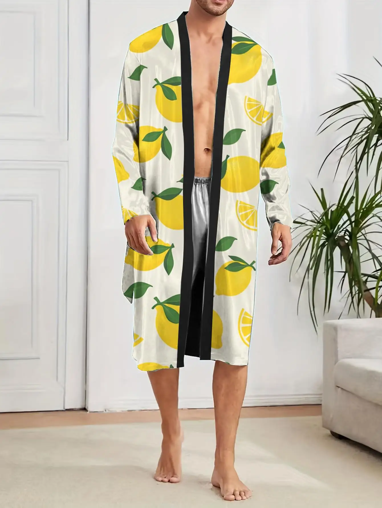 1pcs Men's Robes 2026 Spring/Summer Men's bathrobe Graphic Polyester Bathrobe nightie for men 3D Printed Bathrobe man bath robe
