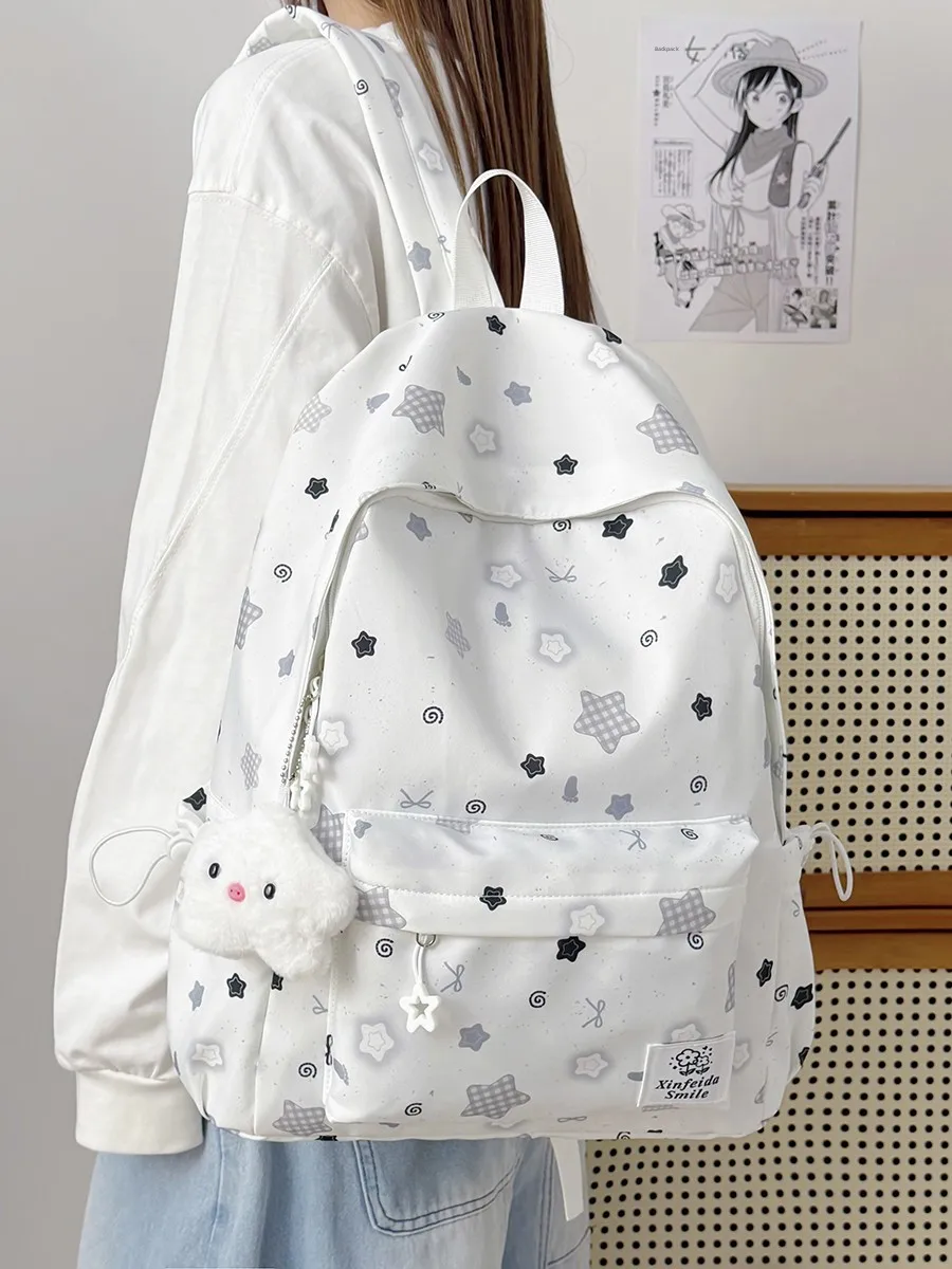 Korean Style Ins Large Capacity Dual Shoulder Backpack for Women Travel School Bag Cute And High Aesthetic Value