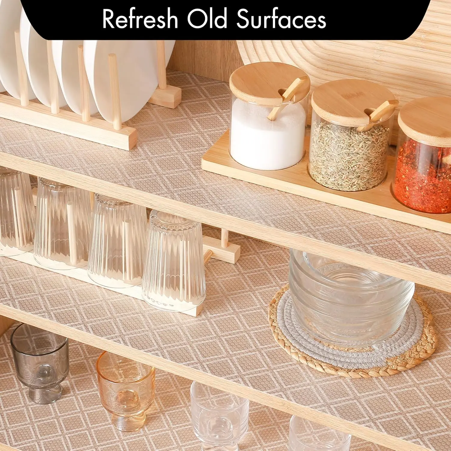 

Shelf Liners For Kitchen Cabinets – Non Adhesive Drawer And Cabinet Liner, Waterproof And Oil-Proof Kitchen Cupboard Shelf