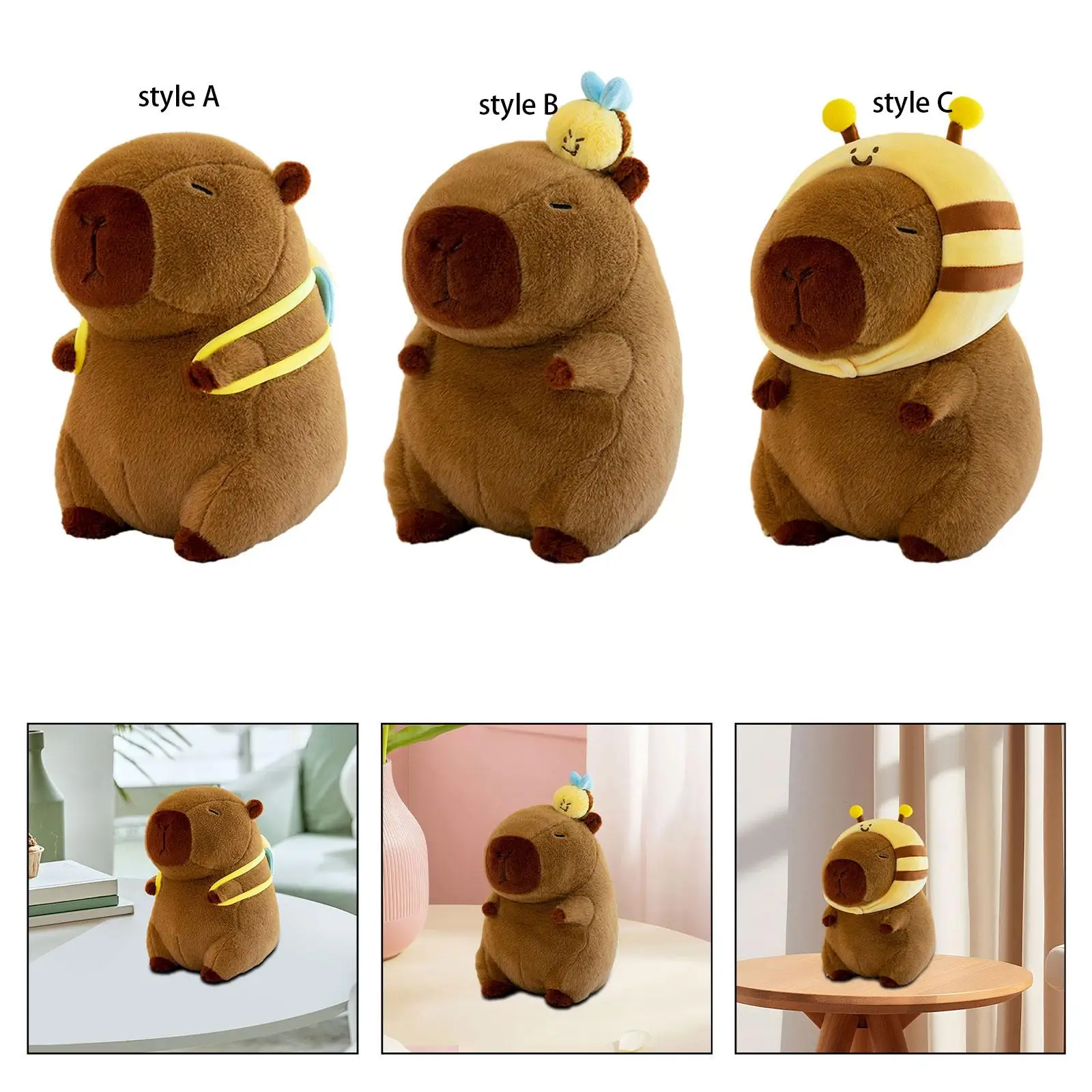 Capybara Plush Car Decorative Super Soft Hugging Toy for Kids Baby Children