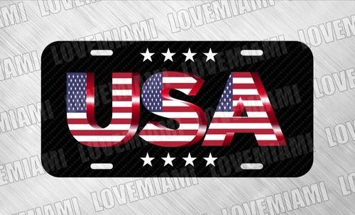 USA US American Flag Liberty License Plate Auto Car Tag FREE SHIP Aluminum