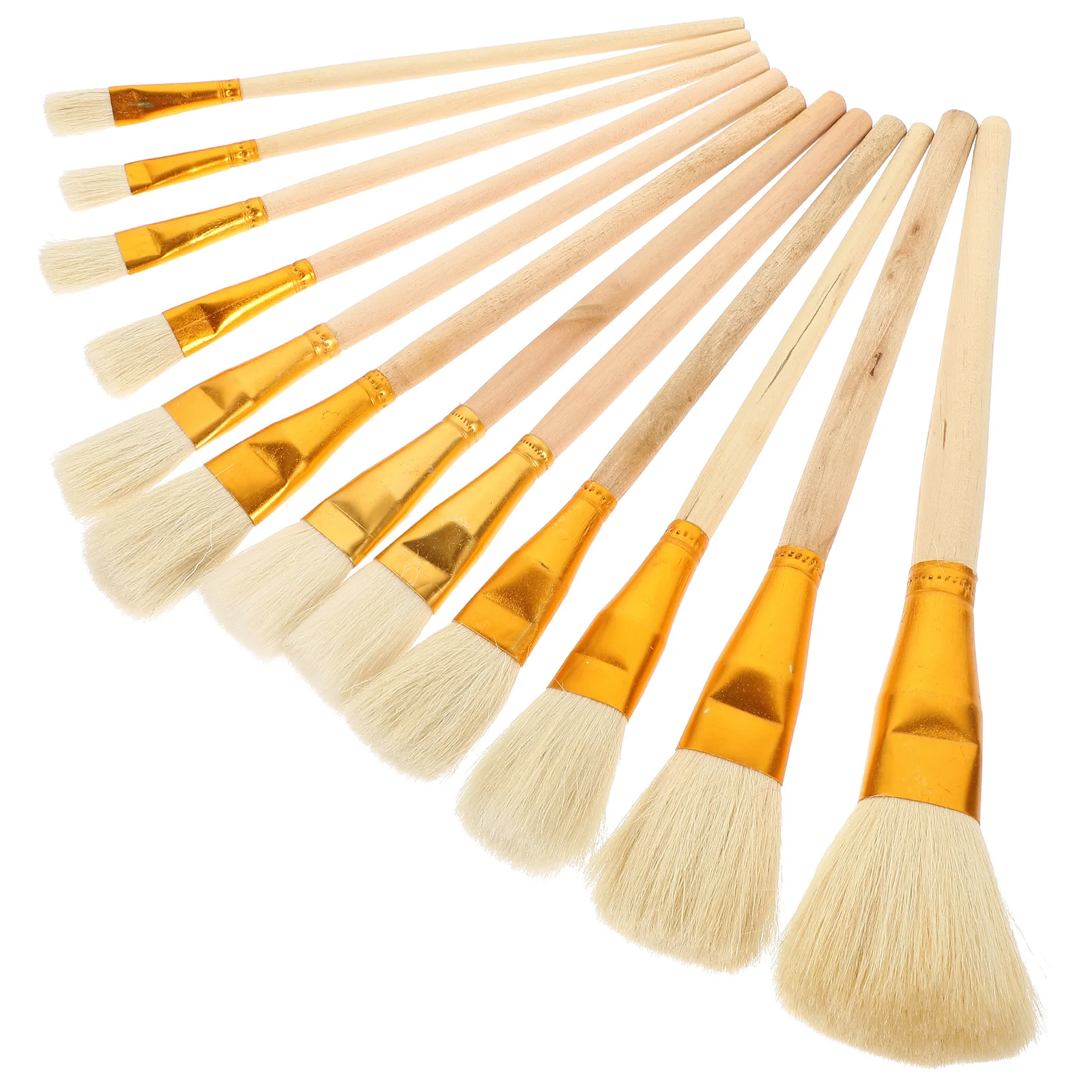 12 قطعة من فرش الطلاء الزيتي بألوان مائية من الأكريليك، مجموعة مقبض خشبي، فرشاة رسم فنية احترافية، فرشاة رسم