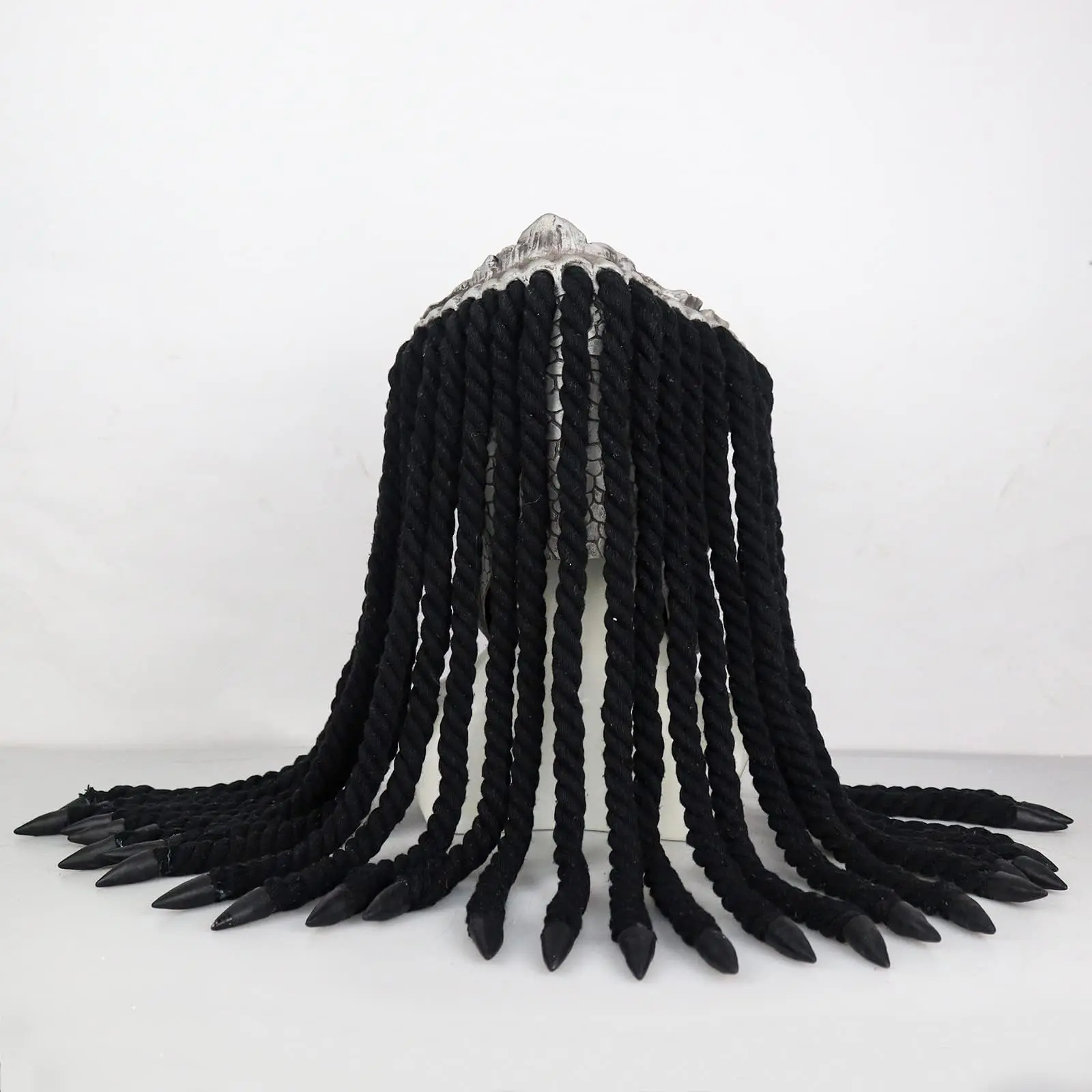 Image of YANG Unisex Alien Xenomorph Hunter Predator Maske Erwachsenengröße mit Dreadlocks für Halloween Cosplay Motorradhelm Haaraccessoire