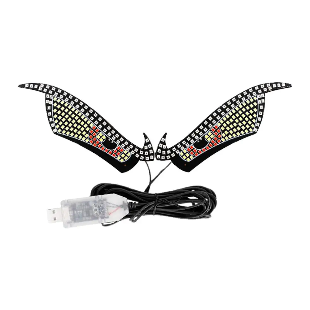 USB Dynamic Big Devil Eyes Light For Cars Truck Eyes RGB Window Screen LED Panel Flexible Display Light Auto Accessories