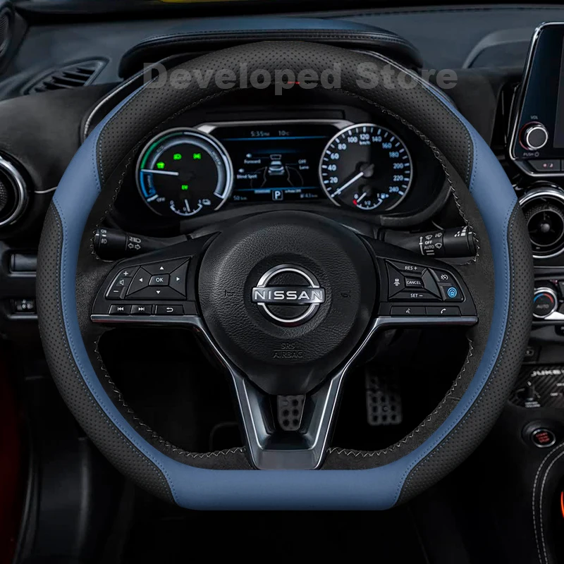 Car Steering Wheel Cover For Nissan juke F15 F16 Qashqai J12 2010-2026 Leather Auto Steering Wheel Nissan juke Accessories