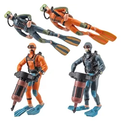 Ocean Diving Frogman Diver Action Figure Miniature Sea Animal Model Humpback Whale Shark Aquarium Decor Fish Tank