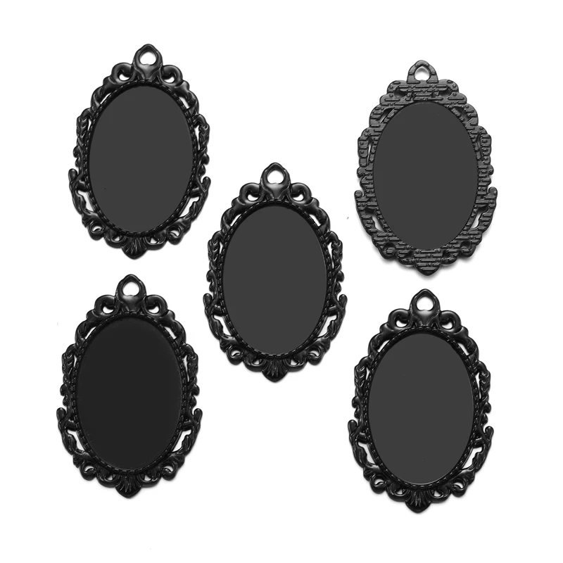 4pcs Necklace Pendant Setting Cabochon Base Tray Bezel Blank