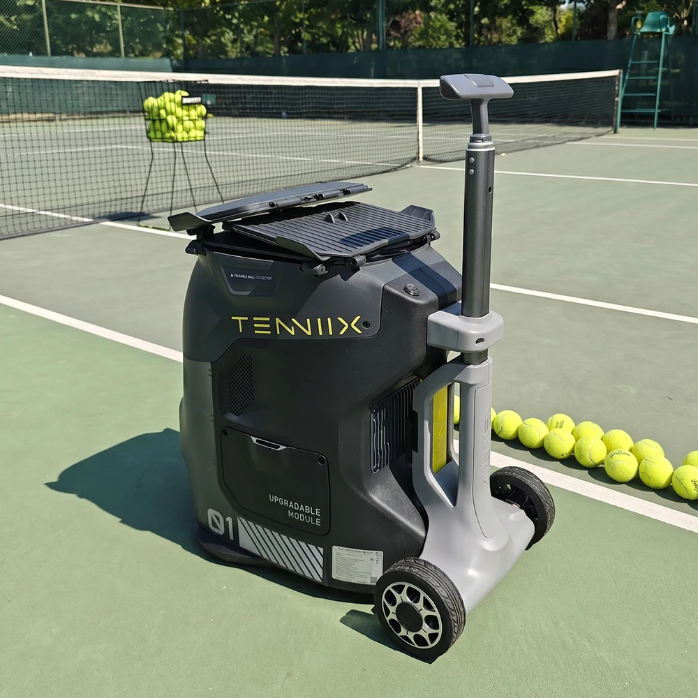 AI Tennis Machine Voice Control Smart Tennis Launcher Portable Intelligent Automatic Ball Feeder for Training