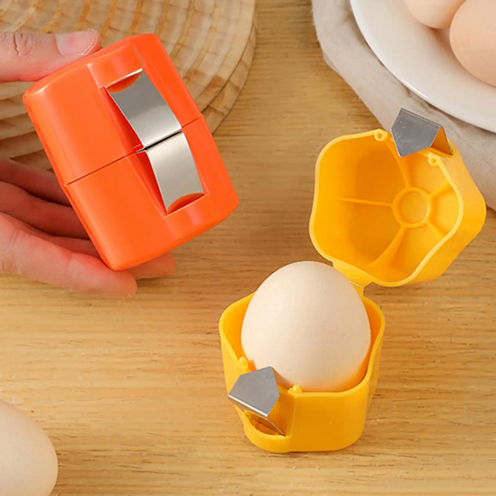 3 in1 Egg Cracker & Separator, Portable Egg Breaker Cutter Tool for Kitchen, Effortless Egg Yolk Separation for Baking Breakfast