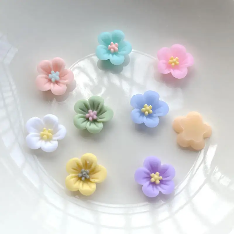 13mm floral resin rhinestone decorative flat back diy earrings/hairpin decorative flower wedding party decoration 50pcs/2000pcs