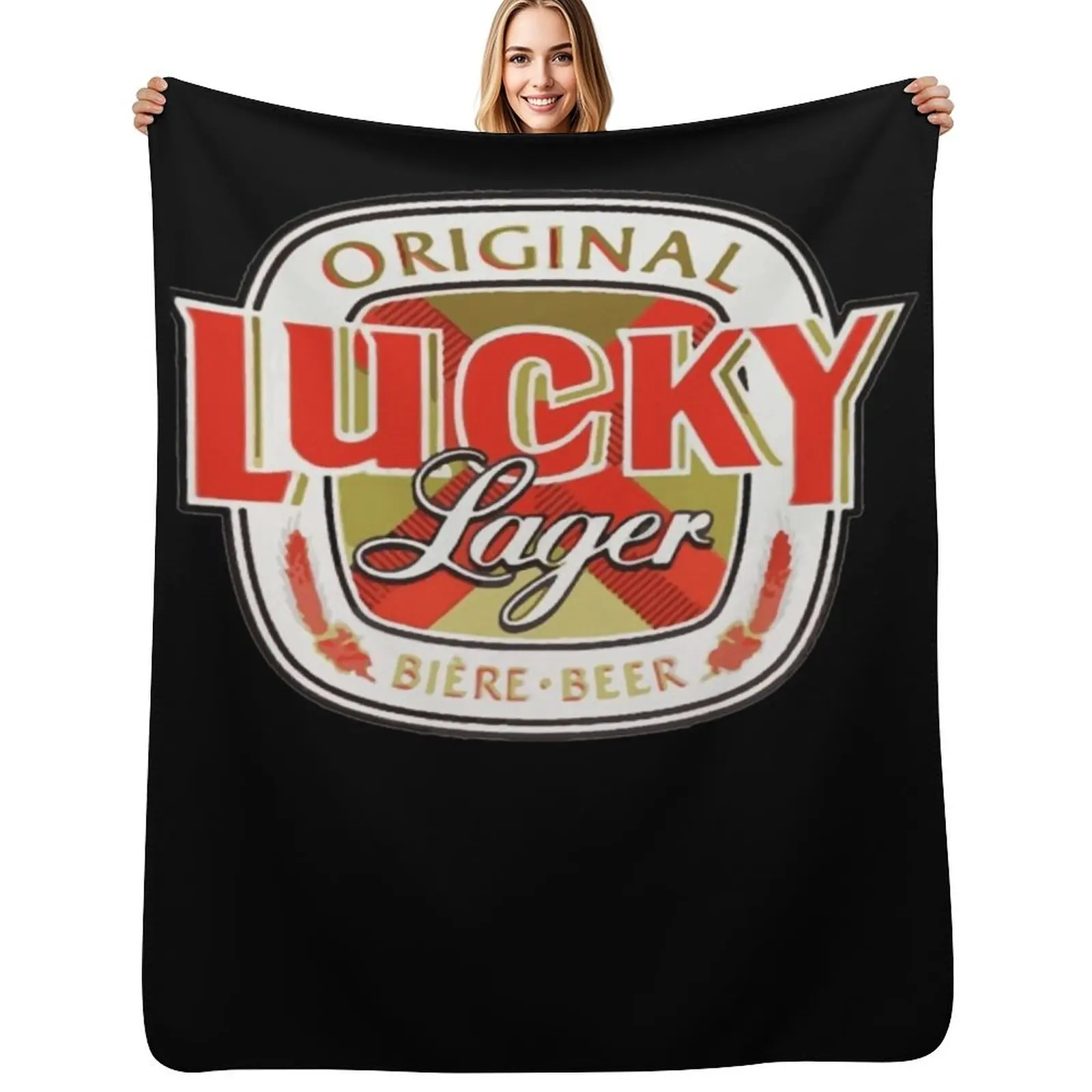 Lucky-Lager-San-Francisco-Beer Throw Blanket Hair Polar Bed linens Bed Fashionable wednesday Sleeping Bag Blankets