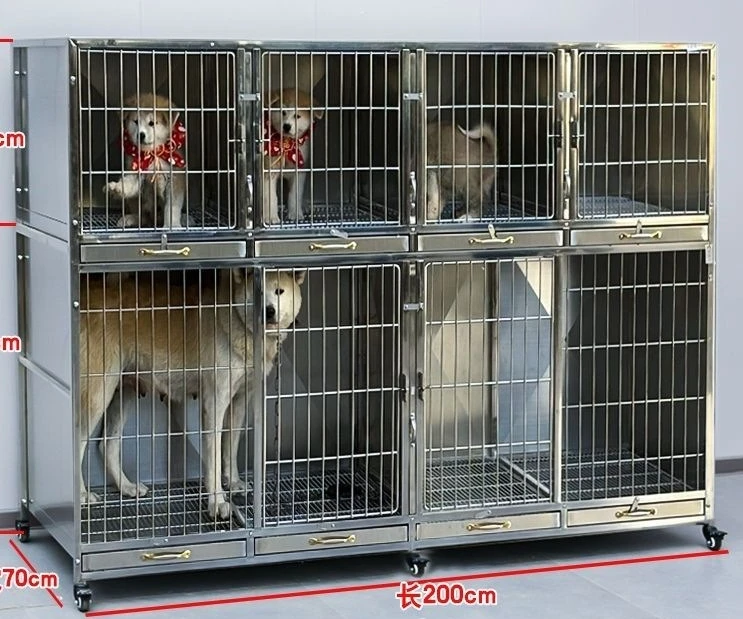Daniel stainless steel pet foster cage multi-layer double-layer display cabinet hospital inpatient cage pet store foster dog ,