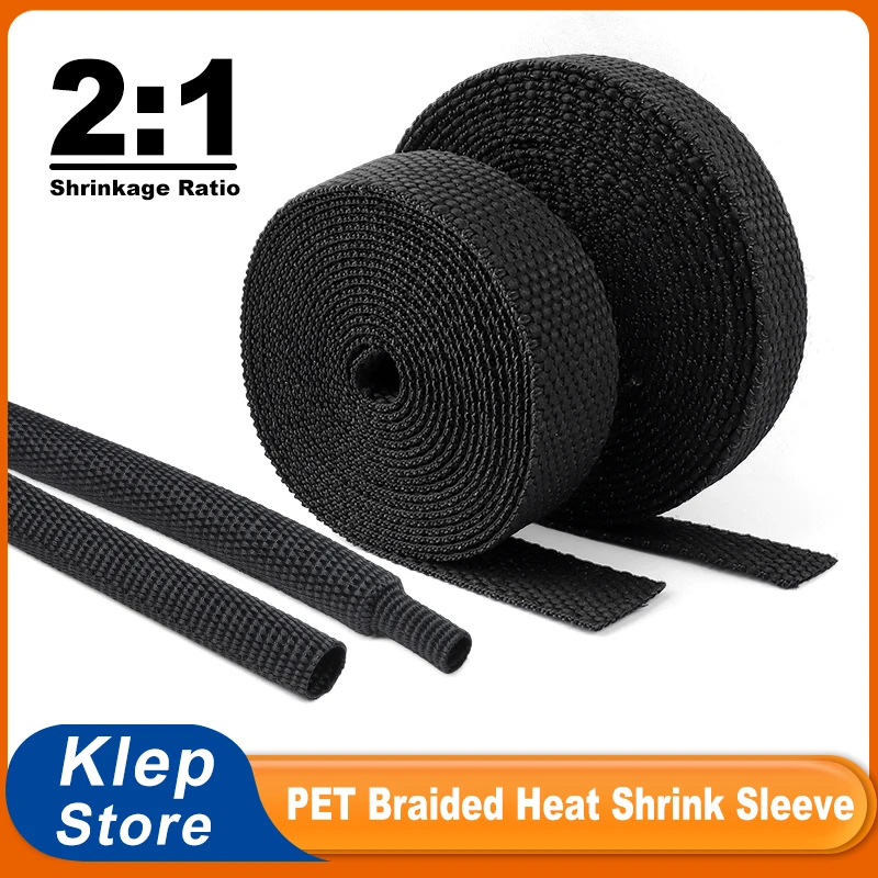 

1 - 10M Heat Shrink Sleeve 4mm ~ 100mm Flexible PET Braided Flam Retardant Insulated Organizer Protective Cable Wire Wrap Sheath