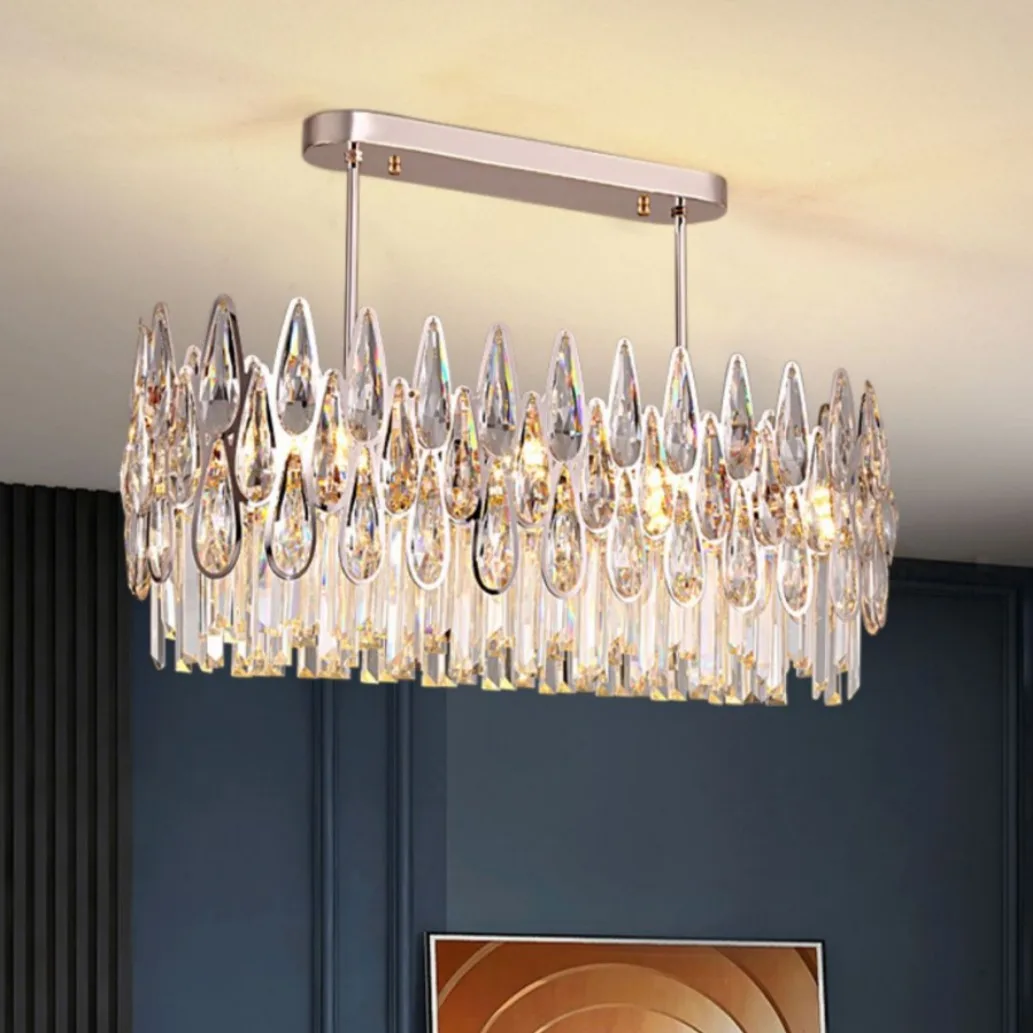 French light luxury crystal chandelier, living room lamp, Hong Kong style, post-modern simplicity