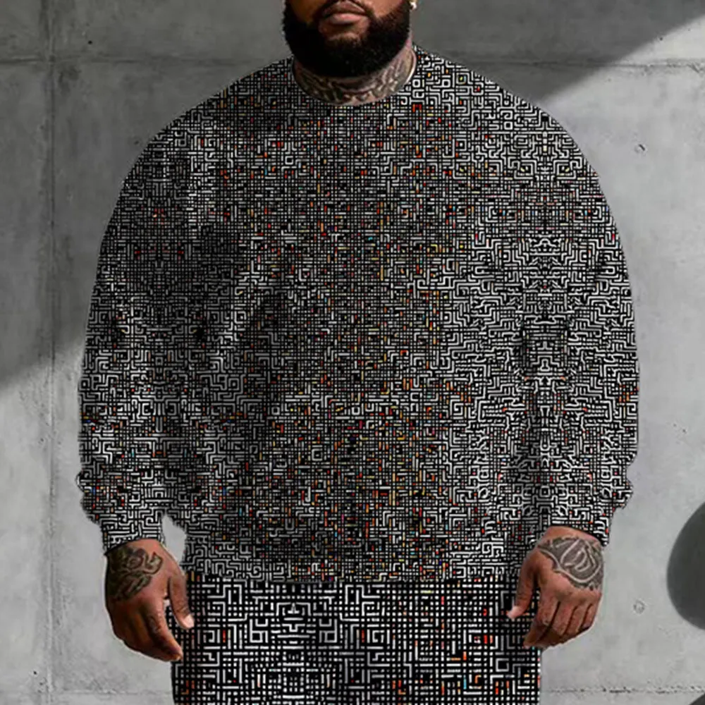 Ensemble sweat à capuche pour homme grande taille S-9xl : charme texturé - Textures côtelées en tissu doux et chaud en 2 pièces Tactile-Chic