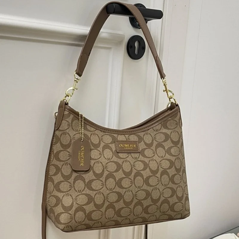 

Новая популярная женская сумка 2026 года: модная сумка-багет в стиле ретро, люксовая сумка через плечо с принтом, универсальная сумка на плечо