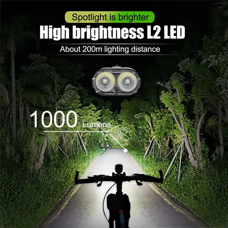 Y67A-Bicycle Light 1000Lumen 4000Mah Bike Headlight Power Bank Flashlight Handlebar USB Charging Road Cycling Highlight