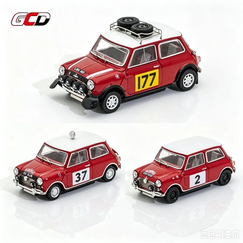 GCD 1:64 BMW Mini Cooper Monte Carlo Rally Champion Car Alloy Die Casting Car Model, Static Ornament, Adult Collectibles.